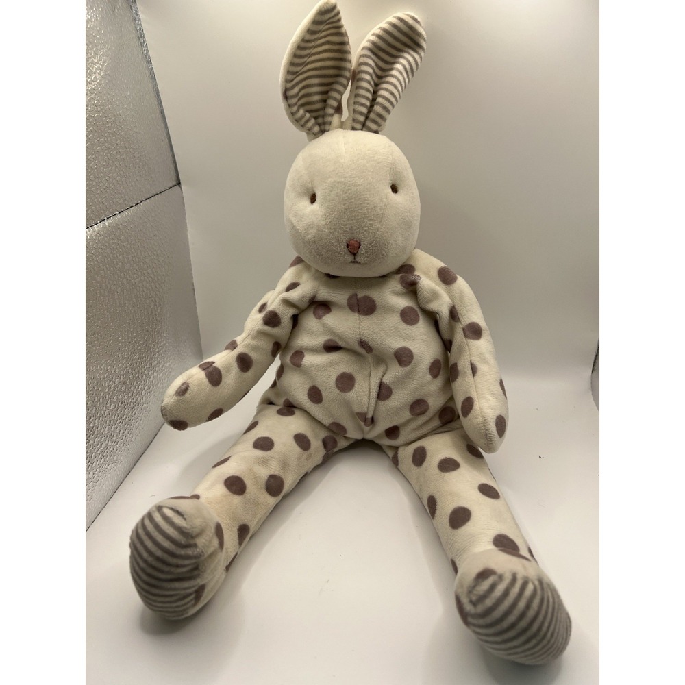 Bunnies By The Bay Carrots Gray Polka Dot Bunny Rabbit Plush Stuffed Animal 15"